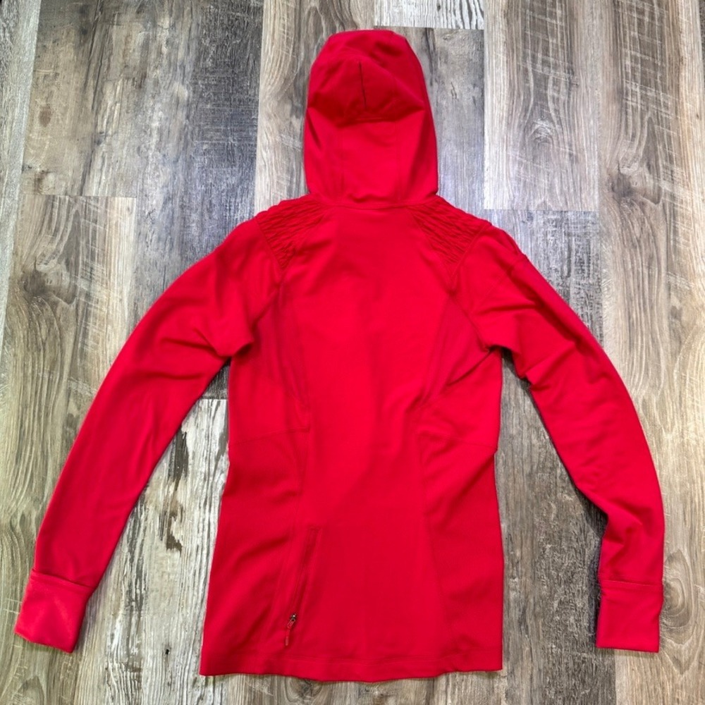 Lululemon Run For It Pullover Women 8 Currant Red Cross Train Pony Tail Hood - Picture 6 of 14
